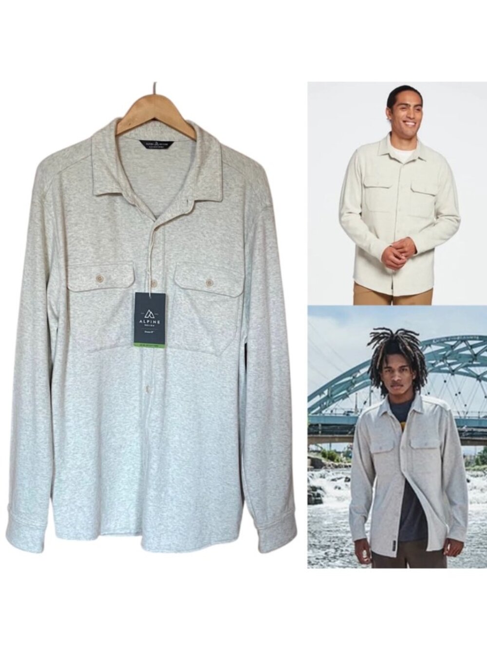 Alpine Design Button Up Wanderful Knit Super Soft Cream Off White Shirt NWT L